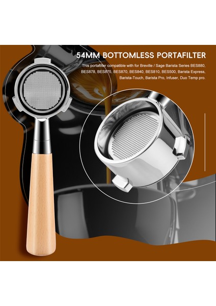 54MM Dipsiz Portafilter Için Breville Barista Ekspres BES870XL BES870BSXL BES878BSS BES880BSS BES840XL ve Daha Fazlası (Yurt Dışından) indirimleri