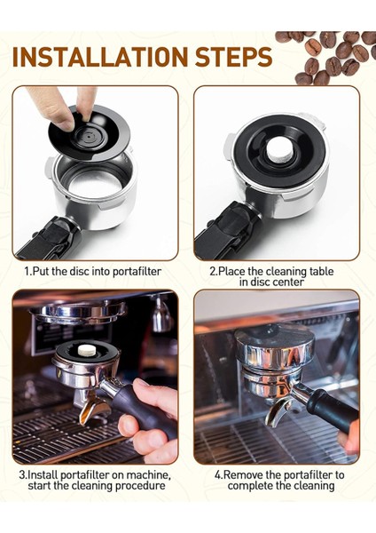 2pcs Espresso Temizleme Diski, 54MM Silikon Backflush Diski Breville Espresso Machines Aksesuarları Bes 810BSS, BES840XL (Yurt Dışından) fırsatları