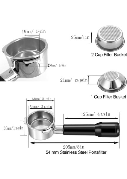 Breville 8 Serisi / Solis Tip 1170 ve BES870 / BES880 Portafilter Için 2 Filtre Sepetine Sahip 54MM Dipsiz Portafilter (Yurt Dışından) indirimleri