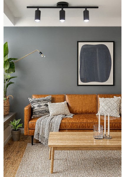 Spoti 3'lü Siyah Renk (Beyaz Işık) Modern Tasarım Salon - Mutfak - Banyo Spot Ledli Sıralı Avize modelleri