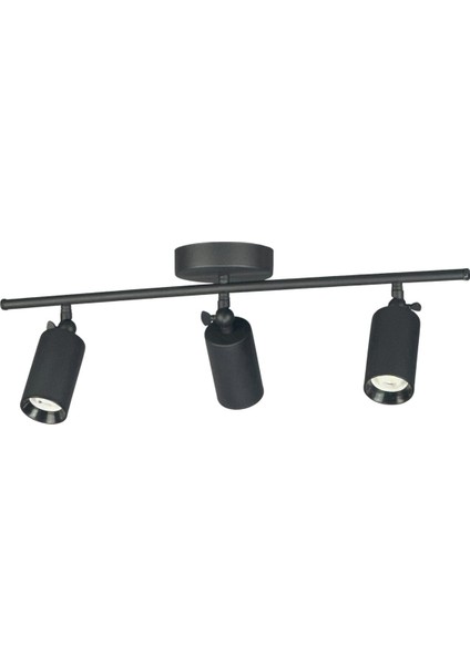 Spoti 3'lü Siyah Renk (Beyaz Işık) Modern Tasarım Salon - Mutfak - Banyo Spot Ledli Sıralı Avize fırsatları