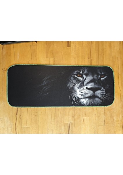 70X30 cm Fosforlu Dikişli Aslan Temalı Kaydırmaz Taban Speed Yüzey Oyuncu Mouse Pad Gaming