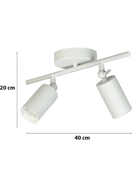 Spoti 2'li Beyaz Renk (Beyaz Işık) Modern Tasarım Cafe - Mutfak - Banyo Spot Ledli Sıralı Avize fiyatları