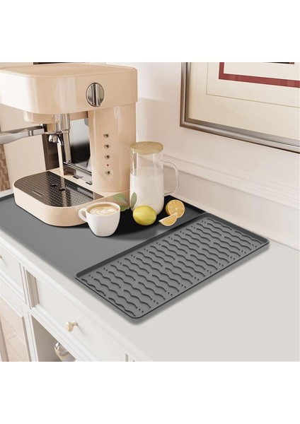 Silikon Kahve Mat 15.75X23.6INCH Kahve Çubuk Mat Söndürülebilir Tabak Kurutma Mat Kolay Temiz Kahve Istasyonu Mat Gri (Yurt Dışından) modelleri