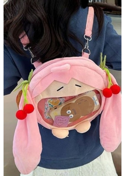 Önü Şeffaf Pencereli Omuz Çantası Pembe