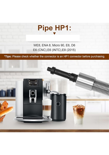 Jura Kahve Makinesi Modelleri Için Hp1 Adaptörü ile Paslanmaz Çelik Süt Boru Kılıfı: We8, Ena 8, Micro-90, E6, D6 (Yurt Dışından) fırsatları