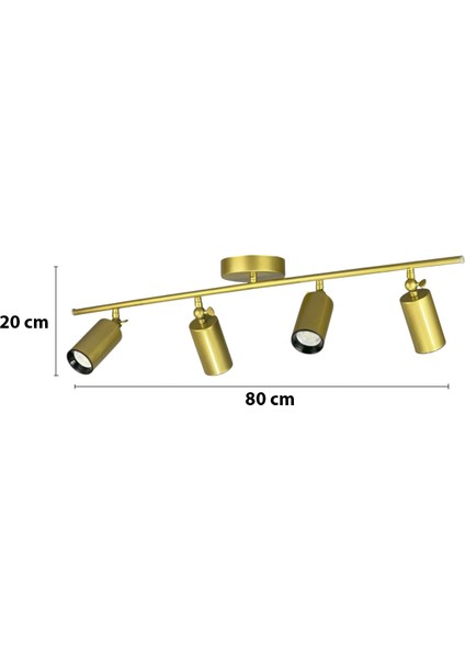 Spoti 4'lü Eskitme Renk (Gün Işığı) Modern Tasarım Salon - Mutfak - Banyo Spot Ledli Sıralı Avize fiyatları