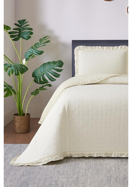 Lisbon Elyaf Dolgulu Tek Kişilik 180X240 cm Yatak Örtüsü Bej