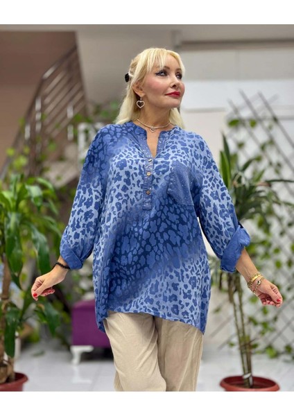 YG2095 İtalyan Coton Bluz Mavi