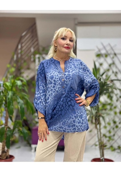 YG2095 İtalyan Coton Bluz Mavi modelleri