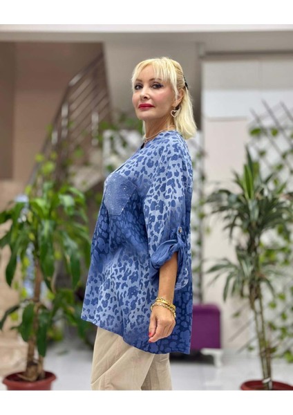 YG2095 İtalyan Coton Bluz Mavi fırsatları