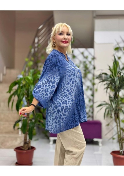 YG2095 İtalyan Coton Bluz Mavi