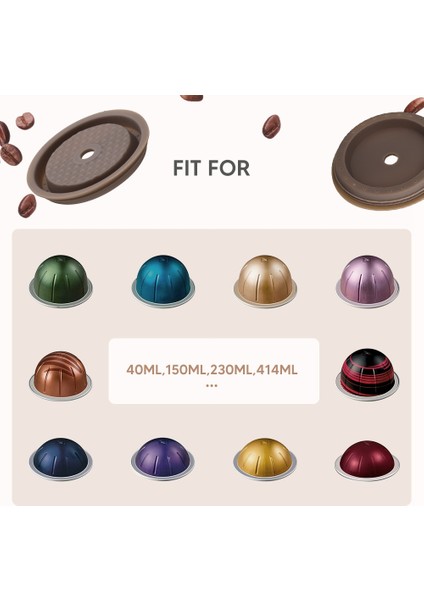 2pcs Nespresso Vertuo ve Vertuolin Kapsülleri Için Yeniden Kullanılabilir Kapak Doldurulabilir ve Uyumlu Silikon (Yurt Dışından) indirimleri
