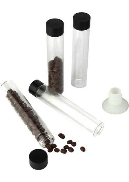4pcs Tek Doz Fasulye Mahzeni Kahve Fasulyesi Ambalaj Şişesi Test Tüpü Depolama ve Koruma Kahve Aletleri Mühürlü Kavanoz (Yurt Dışından)