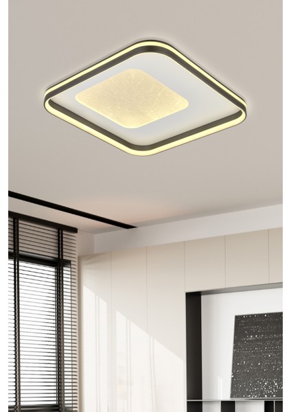 Silva 50 cm Plafonyer LED Avize 3 Renk Işık Modlu (Beyaz / Sarı / Gün Işığı)