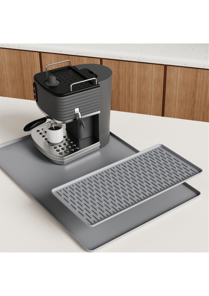 Tezgahlar Için Kahve Makinesi Mat 15.75X23.6IN Kahve Çubuk Mat Çıkarılabilir Tabak Kurutma Paspası Yükseltilmiş Dökülme Kanıtı Kenarları B (Yurt Dışından) fırsatları