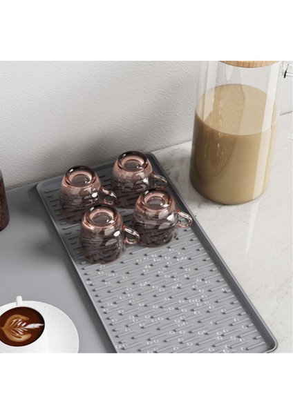 Tezgahlar Için Kahve Makinesi Mat 15.75X23.6IN Kahve Çubuk Mat Çıkarılabilir Tabak Kurutma Paspası Yükseltilmiş Dökülme Kanıtı Kenarları B (Yurt Dışından) indirimleri