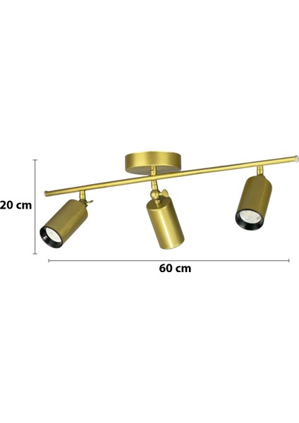 Spoti 3'lü Eskitme Renk (Gün Işığı) Modern Tasarım Salon - Mutfak - Banyo Spot Ledli Sıralı Avize fiyatları