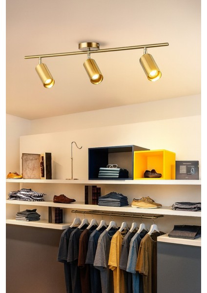 Spoti 3'lü Eskitme Renk (Gün Işığı) Modern Tasarım Salon - Mutfak - Banyo Spot Ledli Sıralı Avize modelleri