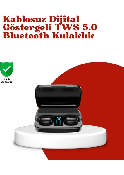 Buğz Dokunmatik Kontrollü Abs Malzemeli Bluetooth Kulaklık + Yüksek Kapasiteli Kutu