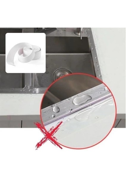 Buğz 6 Lı Su Sızdırmaz Banyo Mutfak Lavabo Küvet Izolasyon Şerit Bant Pratik Ürün fırsatları