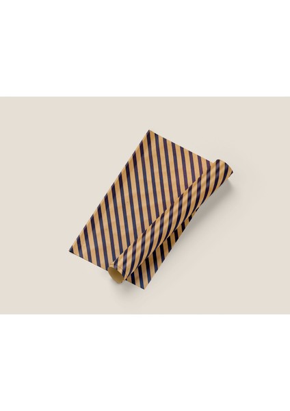 Kraft Hediye Paketleme Kağıdı, Lacivert Verev ÇIZGILI-40GR, Ambalaj Kağıdı 70X100 cm - 10'lu Paket fiyatları