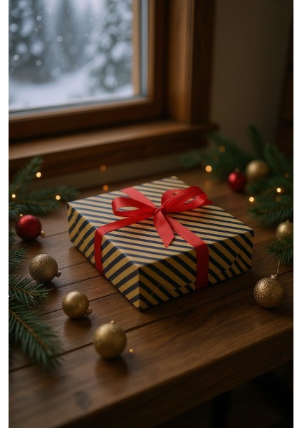 Kraft Hediye Paketleme Kağıdı, Lacivert Verev ÇIZGILI-40GR, Ambalaj Kağıdı 70X100 cm - 10'lu Paket modelleri