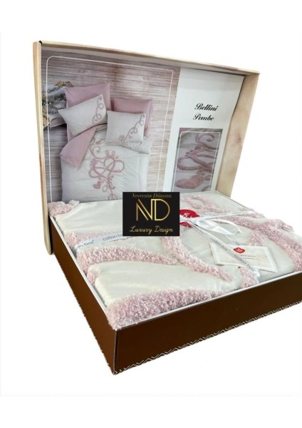 Buğz Cotton Box Puff Nakışlı Ranforce Çift Kişilik Anneler Günü Nevresim Takımı Bellini Pembe fırsatları