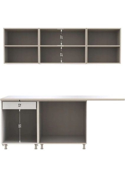 Mürdüm - Loşna Hazır Mutfak Dolabı 260 Cm-Beyaz Laminat Tezgah Dahil-Bulaşık Makinesi Yeri Mevcut-Parlak fiyatları