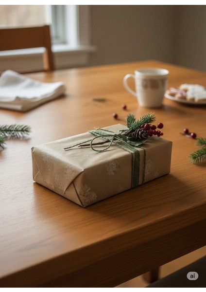 Kraft Hediye Paketleme Kağıdı, Kar Tanesi Desenli Ambalaj & Paket Kağıdı, 70X100 cm - 10'lu Paket fırsatları