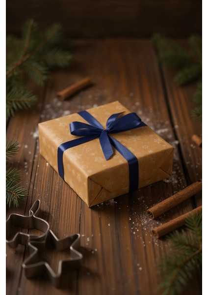 Kraft Hediye Paketleme Kağıdı, Kar Tanesi Desenli Ambalaj & Paket Kağıdı, 70X100 cm - 10'lu Paket indirimleri