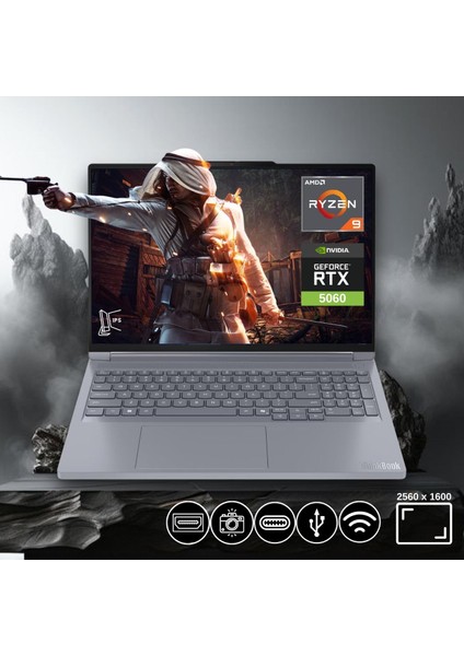 Thinkbook G6 Ryzen9 8940HX 64GB 1tb Nvme SSD 8gb RTX5060 21U00013TX Atl7 16" Dos Notebook