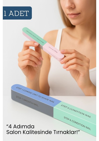 7 Yüzeyli Tırnak Törpü ve Parlatma Blok Sünger Renkli, Ergonomik ve Profesyonel Manikür İçin 717828