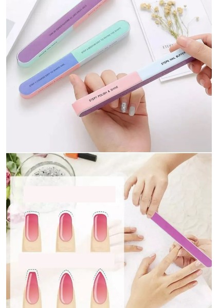 7 Yüzeyli Tırnak Törpü ve Parlatma Blok Sünger Renkli, Ergonomik ve Profesyonel Manikür İçin 717828 fırsatları