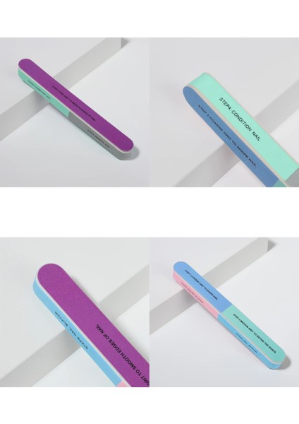 7 Yüzeyli Tırnak Törpü ve Parlatma Blok Sünger Renkli, Ergonomik ve Profesyonel Manikür İçin 717828