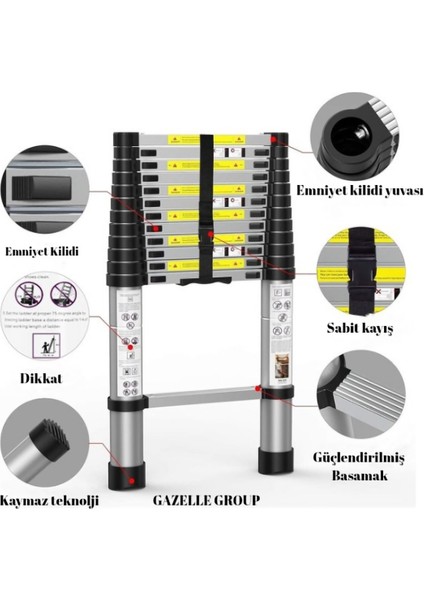 13 Basamaklı Teleskopik Merdiven
