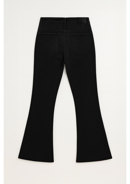 Kadın Ispanyol Paça Skinny Fit Siyah Jean Pantolon indirimleri