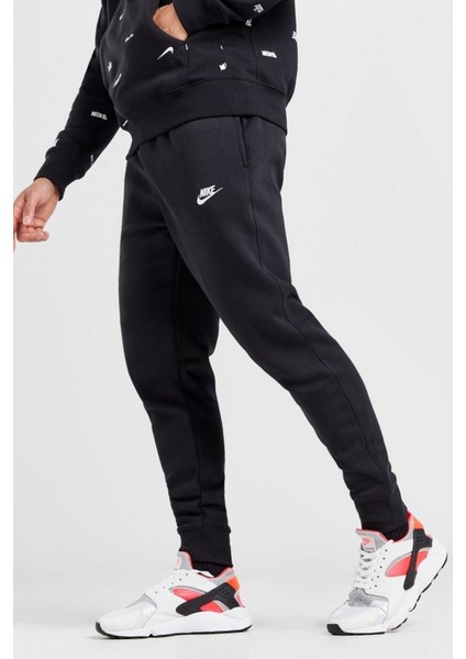 Nsw Clup Jogger Erkek Siyah Şardonlu Eşofman Altı