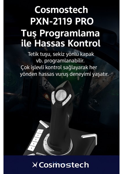 PXN-2119 Pro Uçuş Simülasyon Joystick – Pc & Ps4 & Xbox Uyumlu Titreşimli flight stick modelleri