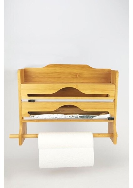 Bambu Baharat Standlı Streç Alüminyum Folyo Kesici Kağıt Havluluk Seti Derinlik 7 cm Yükseklik: 28 cm En: 35,5 cm fiyatları