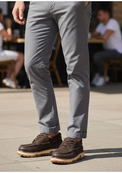 G25K550 Navigator Hakiki Nubuk Deri Kalın Taban Bilekli Erkek Kahverengi Ayakkabı