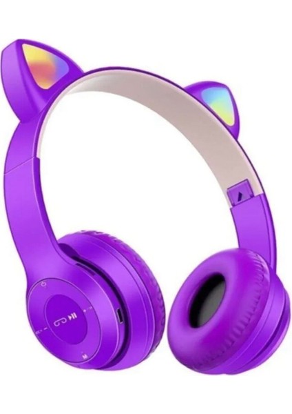 Merteknik Kedili Kedi Cat Işıklı Rgb Kulaküstü Bluetooth Kulaklık P47M fiyatları