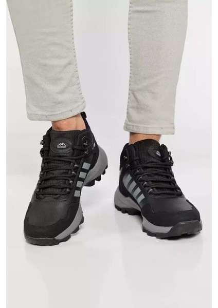 Erkek Kaydırmaz Taban Günlük Kışlık Doğa Yürüyüş ve Trekking Botu - Siyah-Füme - 41 indirimleri
