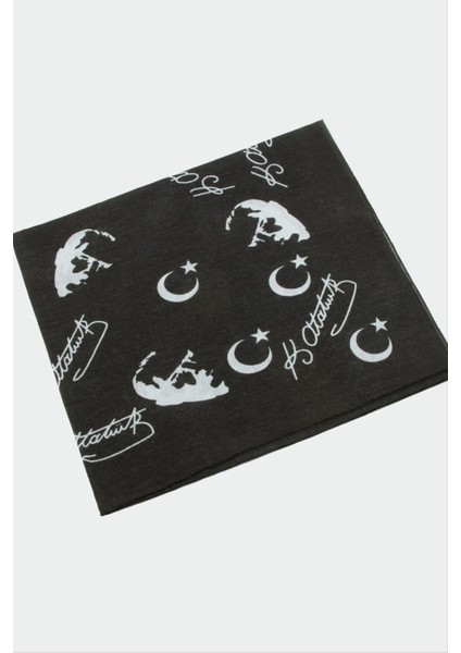 Ds-Derin Ay Yıldız Atatürk Desenli Bandana 50X50-SIYAH fiyatları