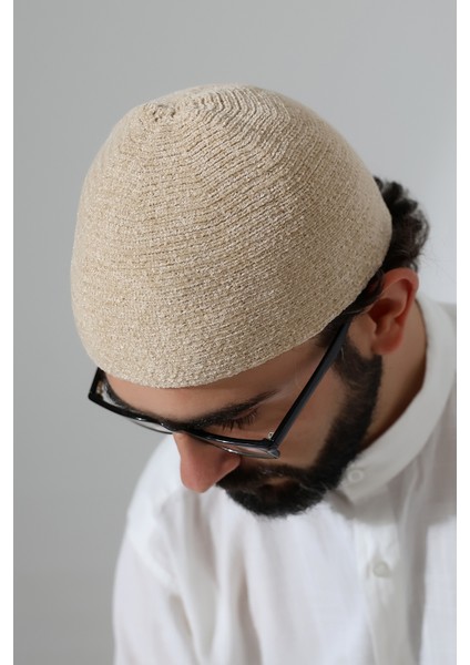 Kışlık Kadife Takke Düz Desen - Krem fiyatları