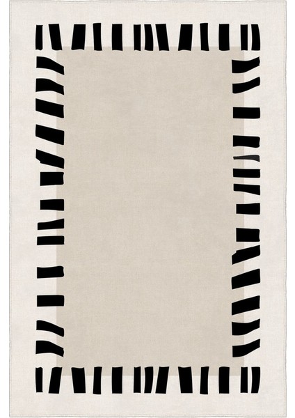 Zeminde Çerçeve Sanatı Asimetrik Kenarlıklı Modern Kaymaz Taban Halı fırsatları