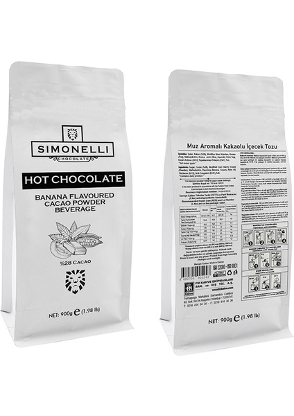 Sıcak Muz Çikolata Aromalı 900G Paket