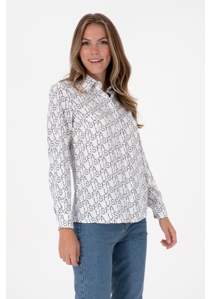 Kadın Lacivert Gömlek Desenli 50315894-VR033