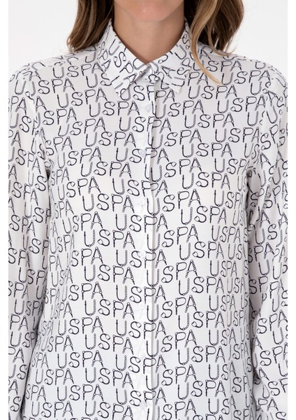 Kadın Lacivert Gömlek Desenli 50315894-VR033