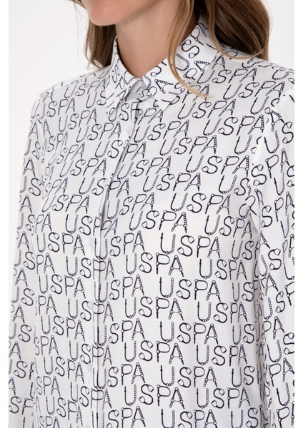 Kadın Lacivert Gömlek Desenli 50315894-VR033